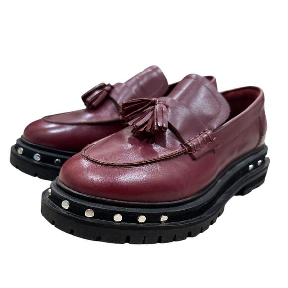 Free People Teagan Tassel Loafer In Wild Mulberry - Picture 7 of 11